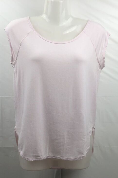 Zella Tops - Zella Top Women XS Light Pink Cotton Stretch Cap Sleeve Round Hem Activewear Tee